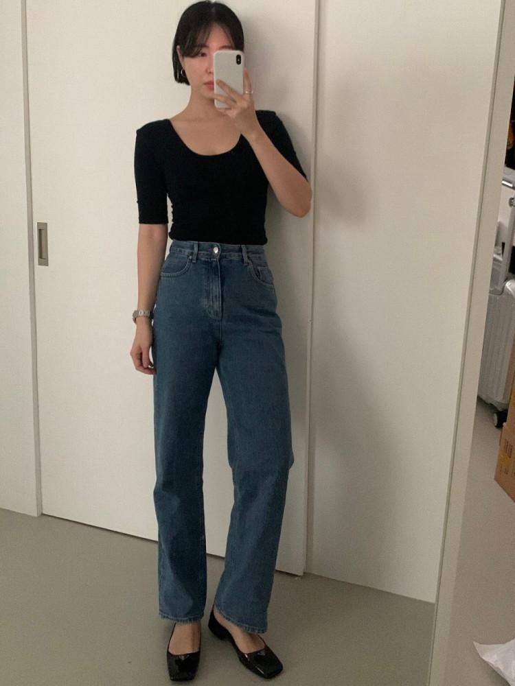 당일 / 베이지보울 텐셀 유넥 티셔츠 데일리 이너 스판 반팔 t (2color)