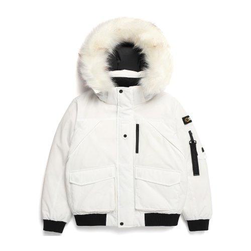 N234WDW930 여성 타루가 퍼 트리밍 후디 다운 점퍼 IVORY