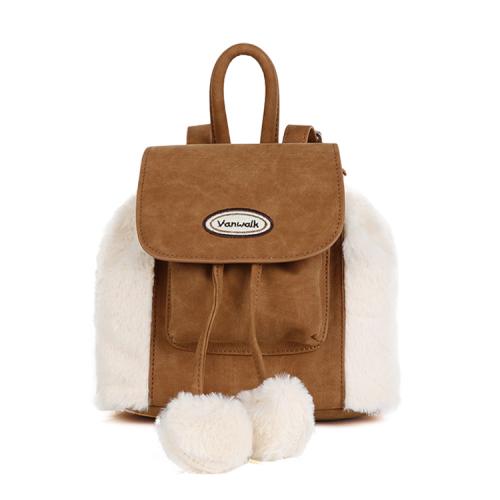 레더 플랩 미니 백팩 [커피]