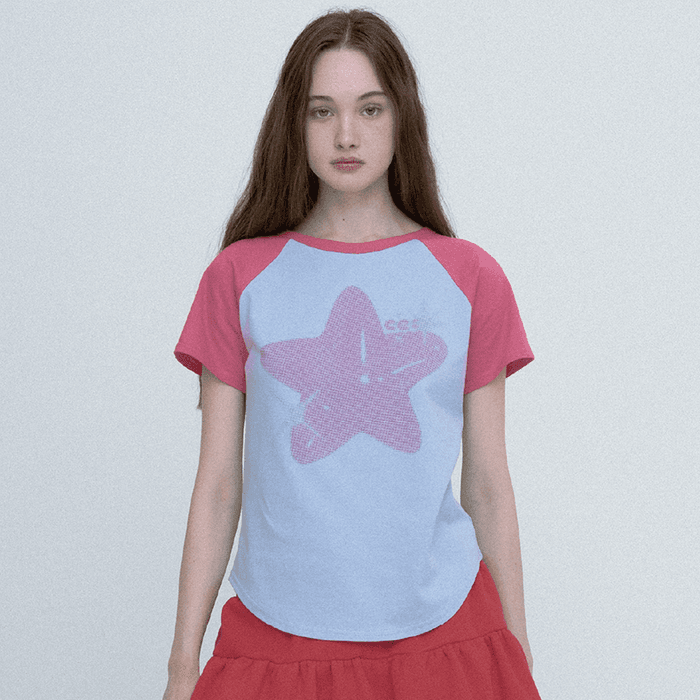 STAR RAGLAN T-SHIRT (PINK)