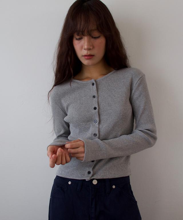 코슬 Round mini cardigan (2colors)