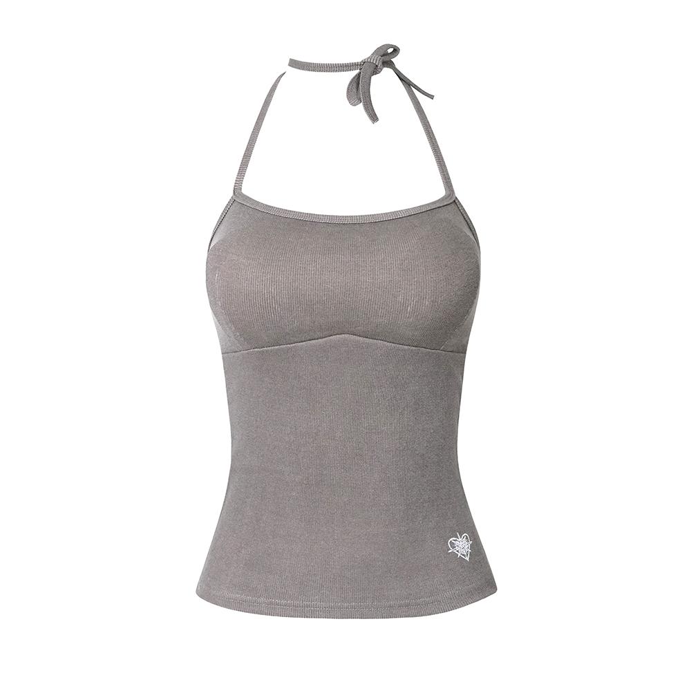 피그먼트 다잉 홀터 탑 (캡내장)