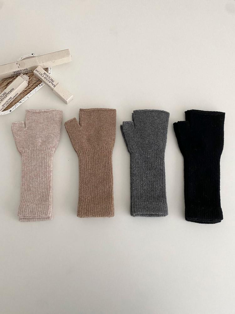 국산 울 70% 반손가락 오픈형 겨울 롱 니트장갑 핑거리스 스마트폰장갑 4col