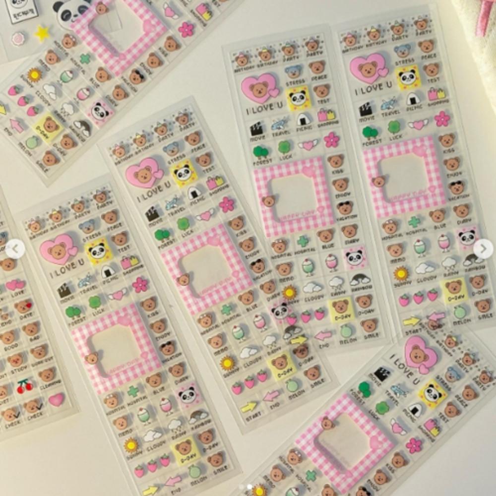 제키베어 고전 사각 씰스티커