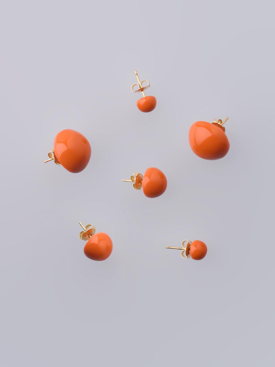 썬 오렌지 폼폼 귀걸이