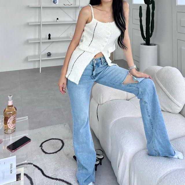 빈티지 워싱 트임 부츠컷 팬츠