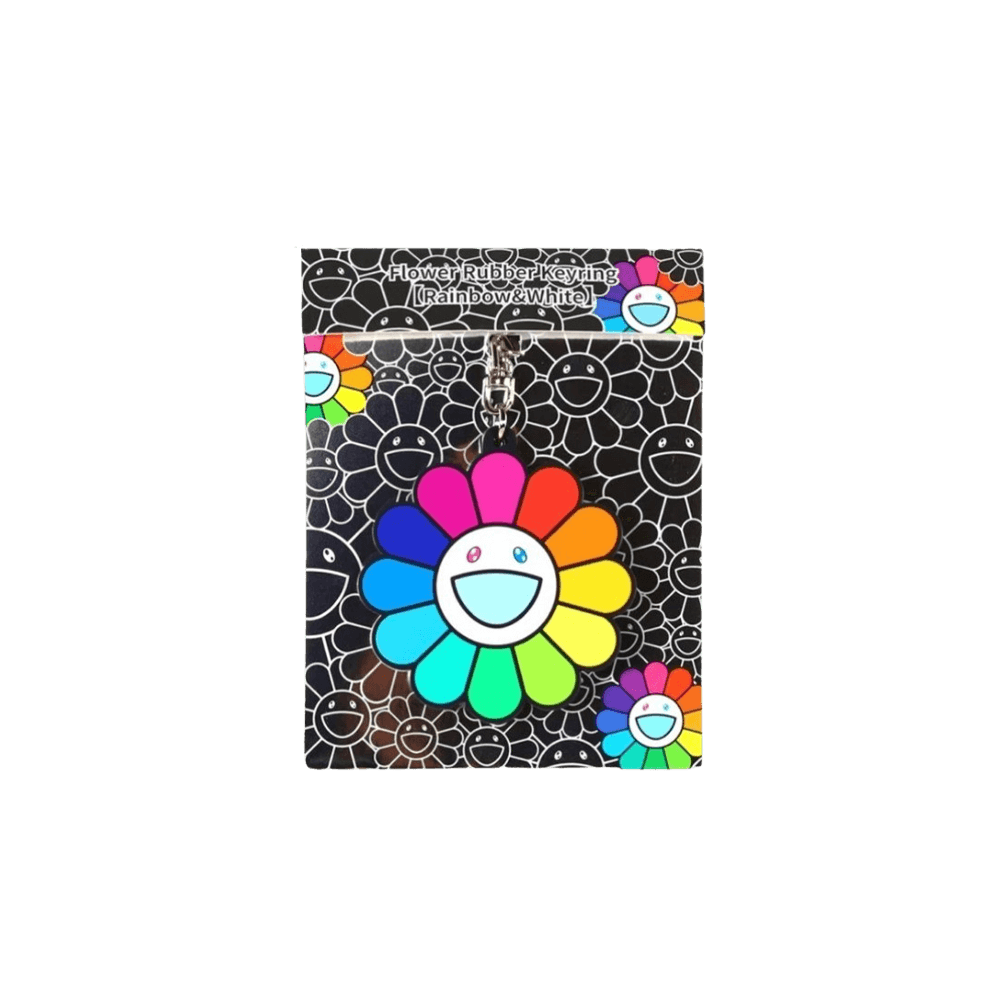 카이카이키키 플라워 러버 키링 레인보우 화이트