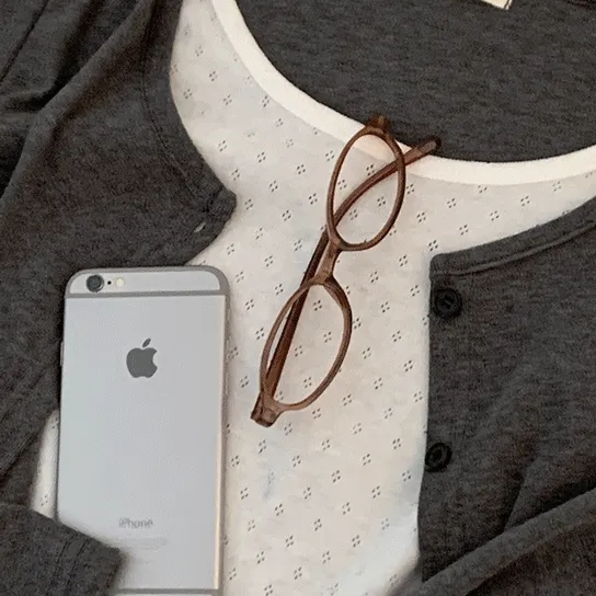 [붙지않음/가디건일체형] -3kg 날씬! 여유핏으로 체형커버! 낭낭한 핏, 여리여리한 가디건과 티셔츠 일체형