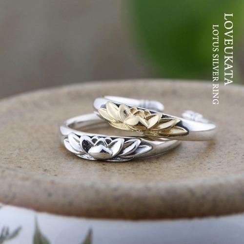 연꽃 비단 은반지 [925 silver lotus 프리사이즈 반지]