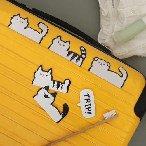 와글와글 우리동네 고양이들 캐리어스티커 12개 세트