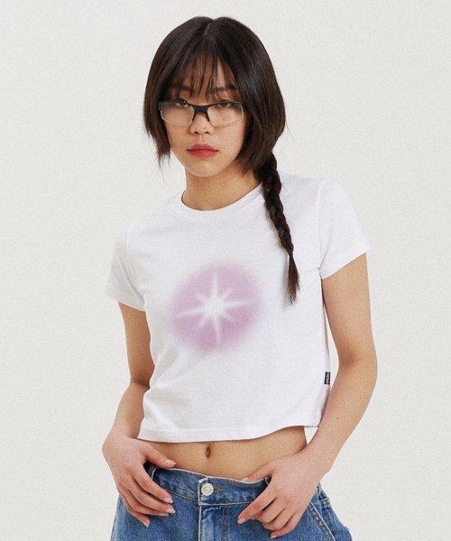 FAVICON BRUSHED CROP TEE WHITE