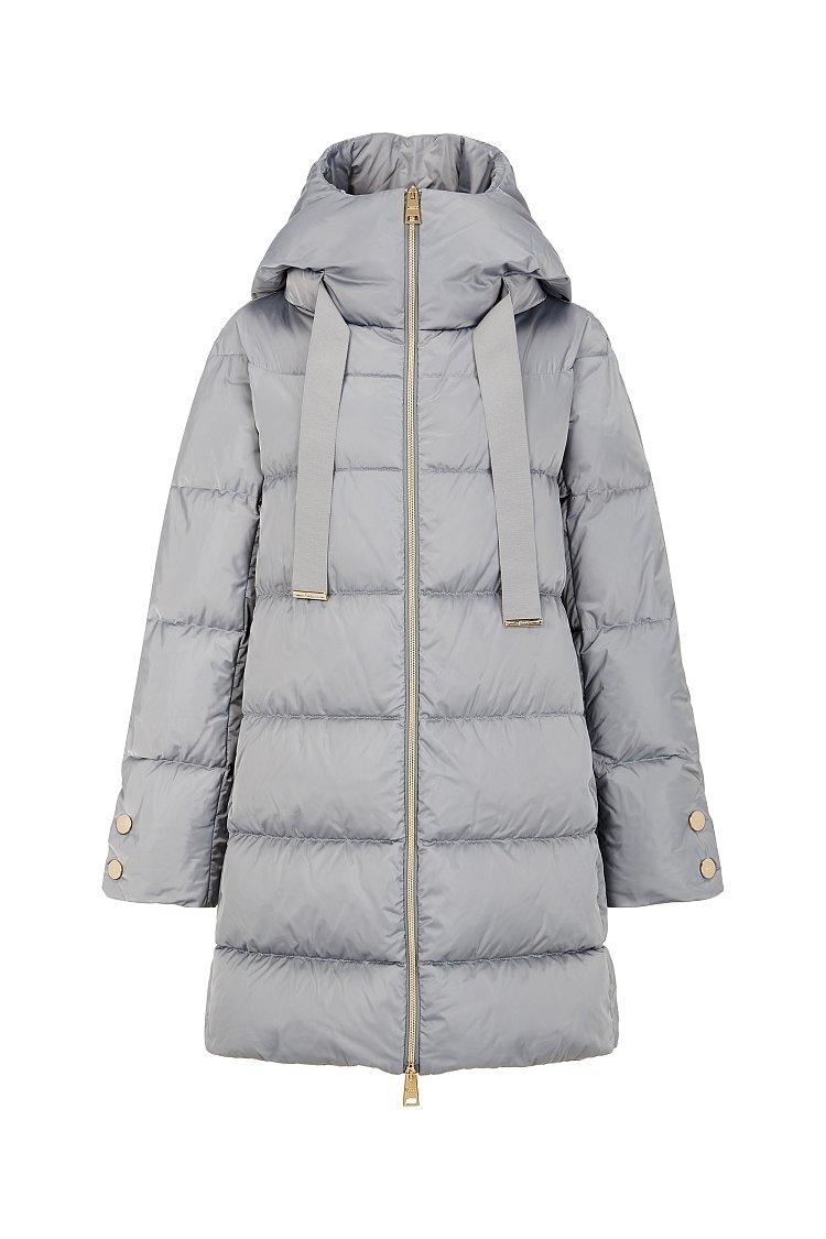 여성 라조 빅 드로스트링 후드 구스다운 패딩 코트