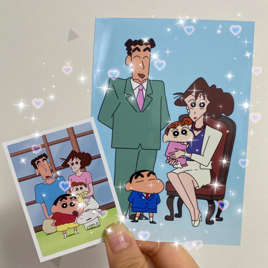 짱구는 못말려 짱구 가족 사진 2장 1세트