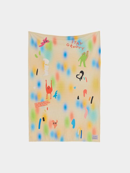 두들 프린트 데코 담요