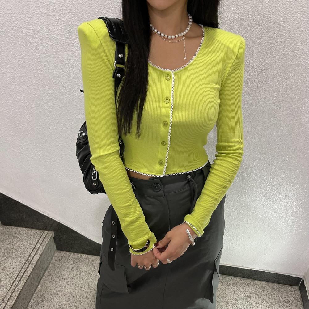 피코 레이스 가디건 티셔츠 (3col)