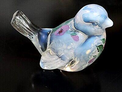 Fenton 프랑스 오팔색의 새 인형 아트 유리 투명 노래 핸드페인팅 장미