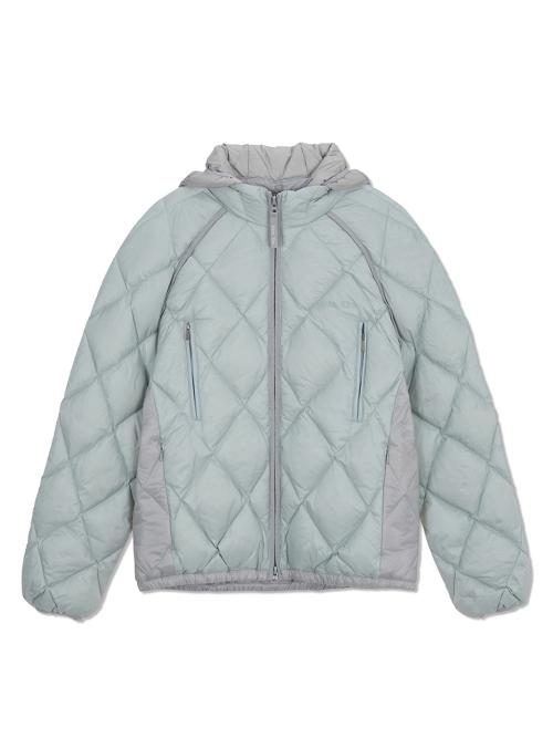 QUILTING HOODY LIGHTWEIGHT JUMPER (DOWN BLENDED) IN MINT