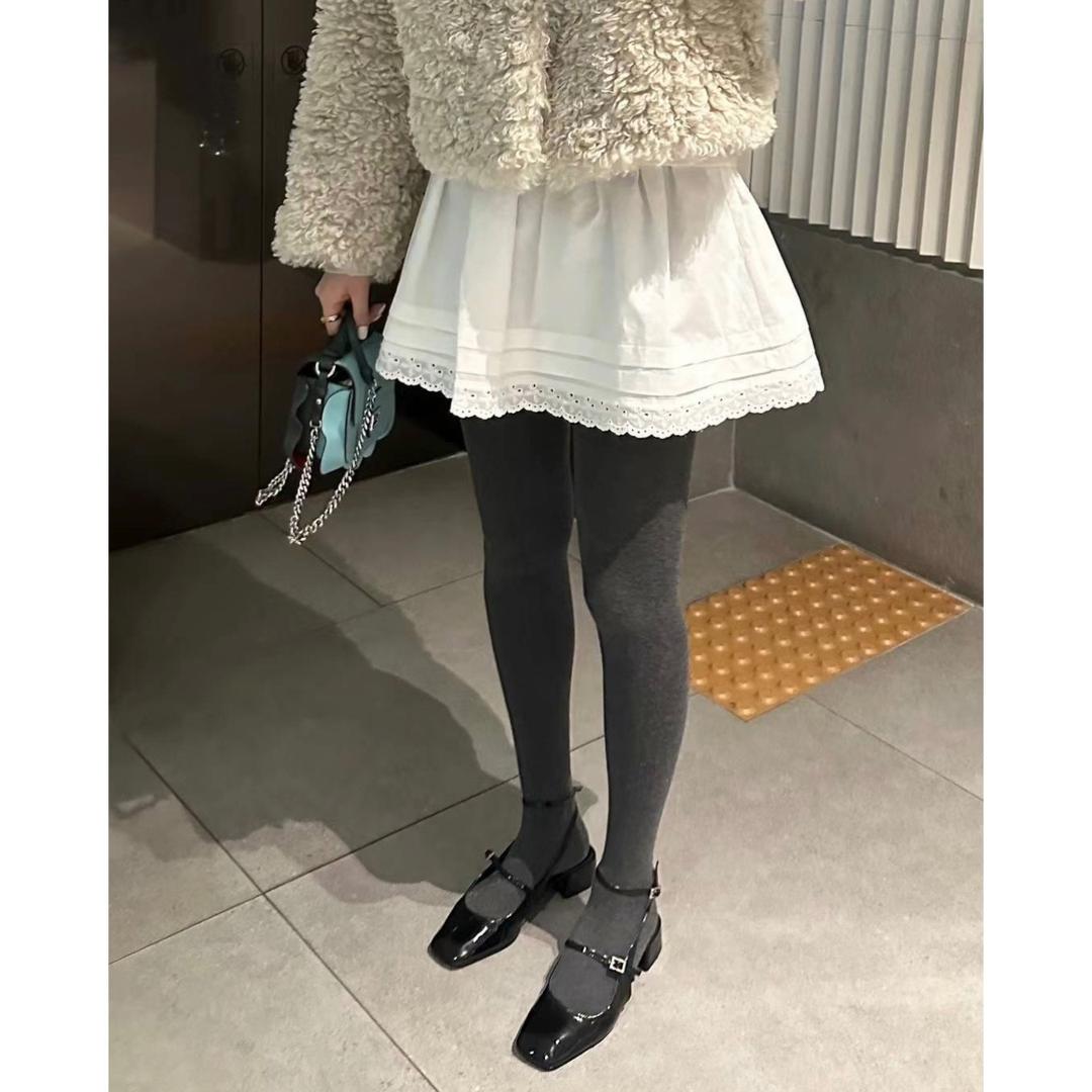 (흰색 당일) bowie 보위 리본 레이스 미니 스커트 밴딩 펀칭 sk (2c)