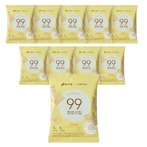 빙그레 99칼로리칩 버터솔트, 30g, 10개