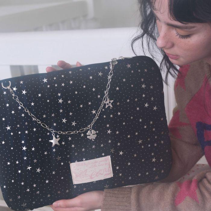 Star Chain Notebook pouch_black