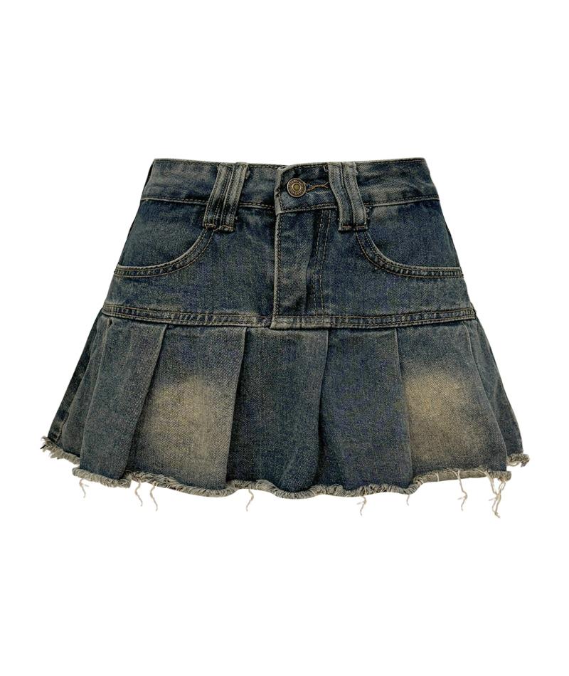 모네 워싱 데님 스커트