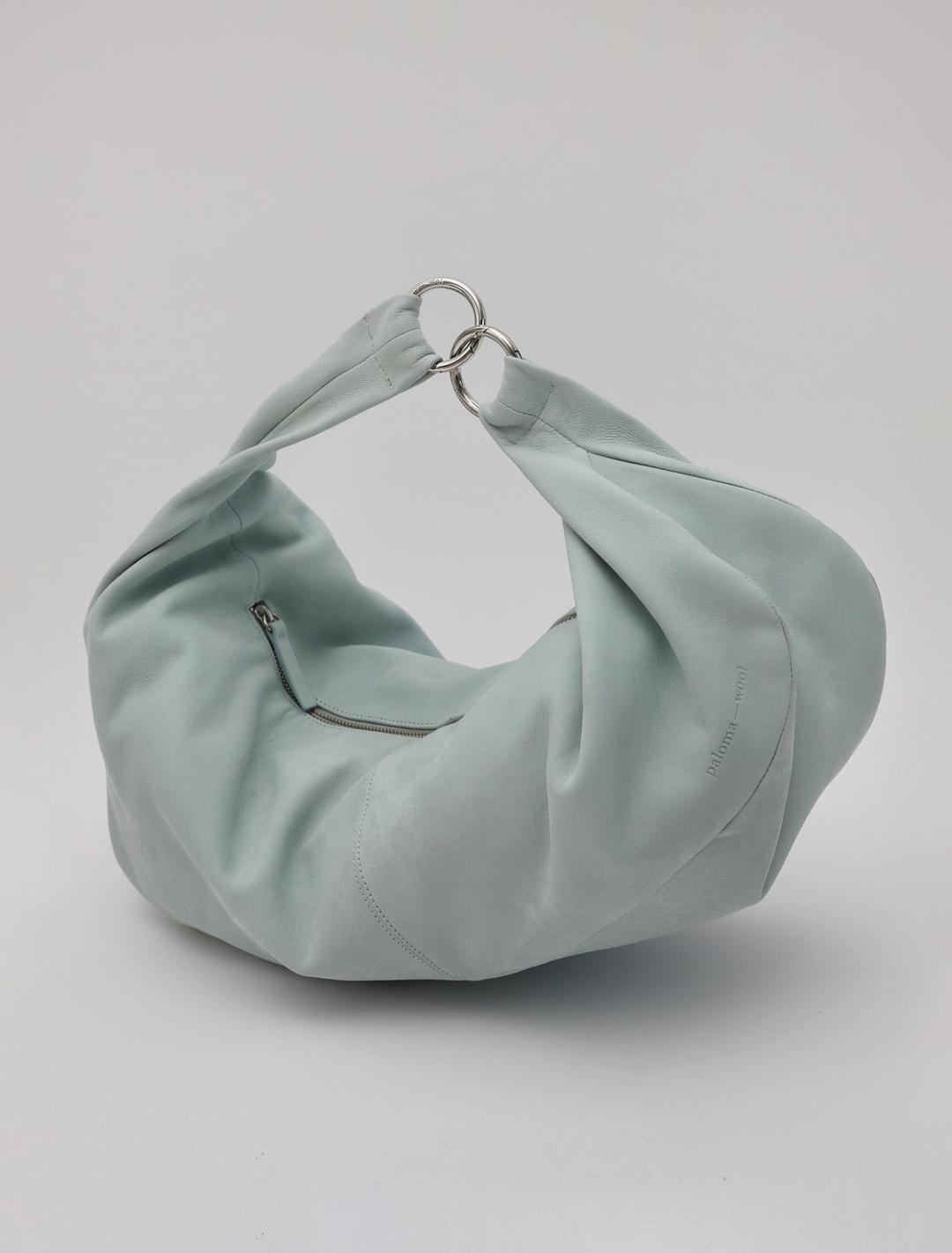 DRY-Green elongated, wrap-around hobo-style shoulder bag