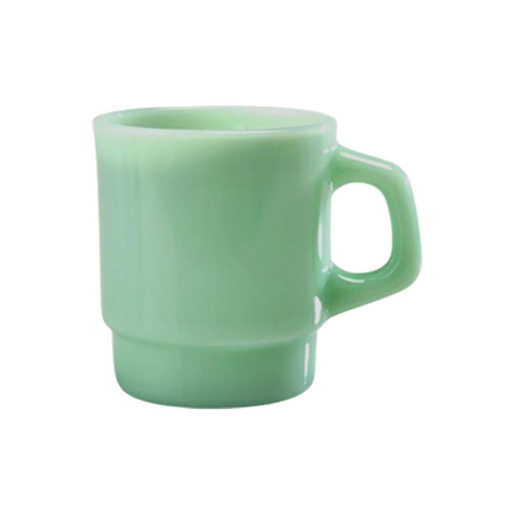 레트로 레고 밀크글라스 민트 유리컵 스택 인쇄제작 250ml