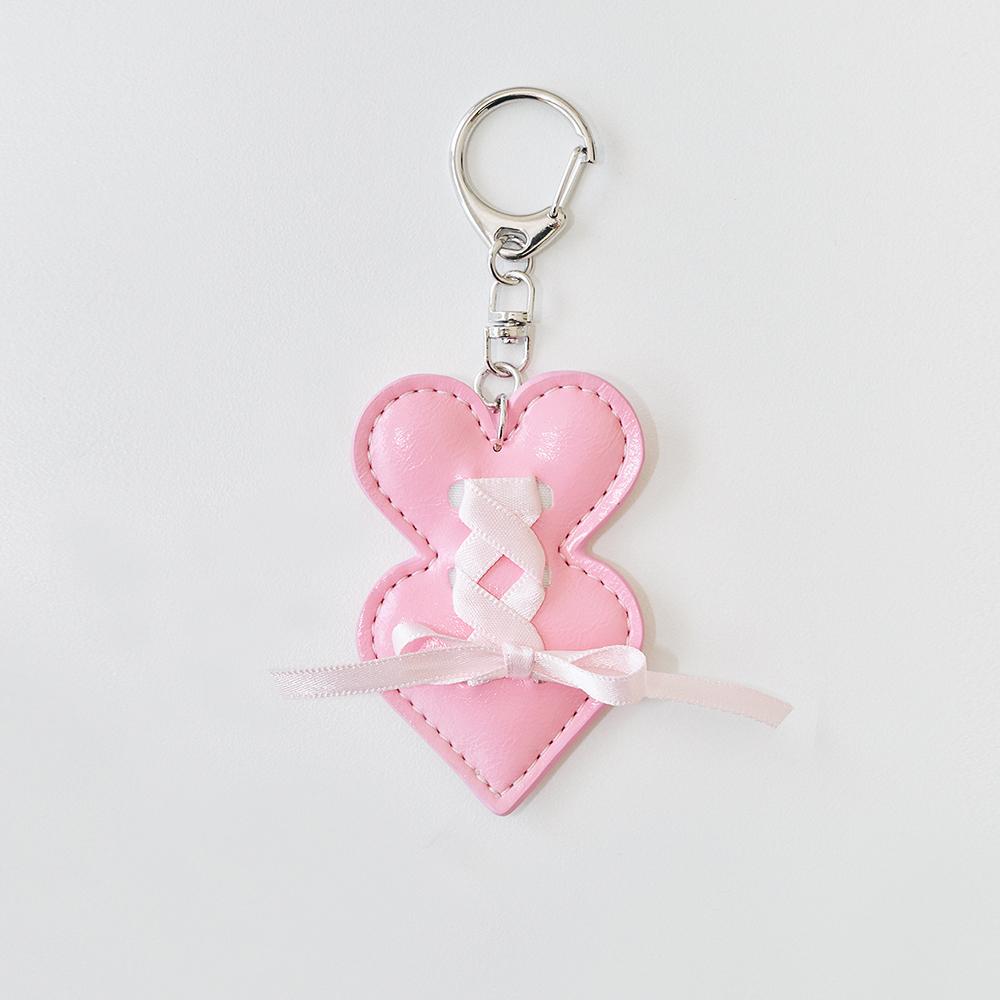 Double heart keyring_pink