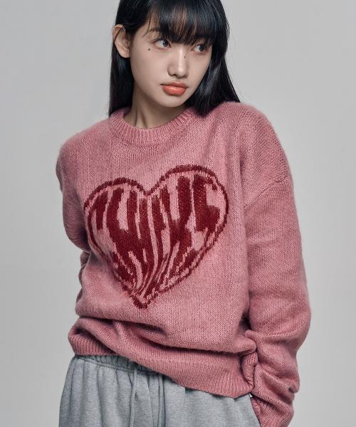 하트 칙스 오버핏 라운드 니트