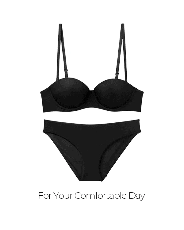 멜로 커버 볼륨 브라 팬티 set