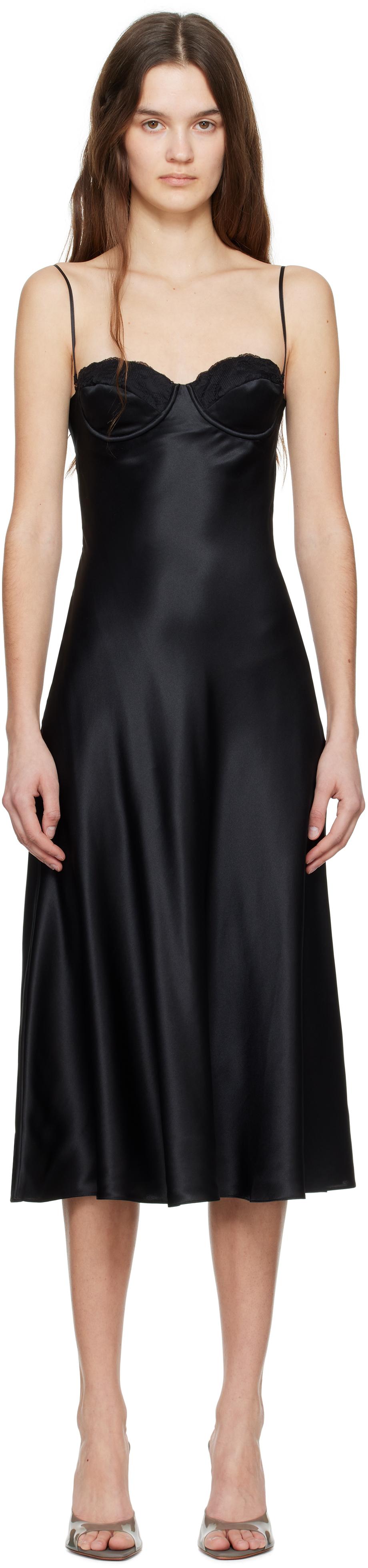 블랙 발레 미디 드레스