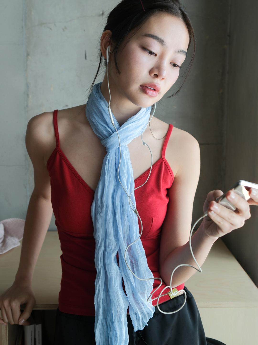 Skinny Crinkled Scarf [5 Color]