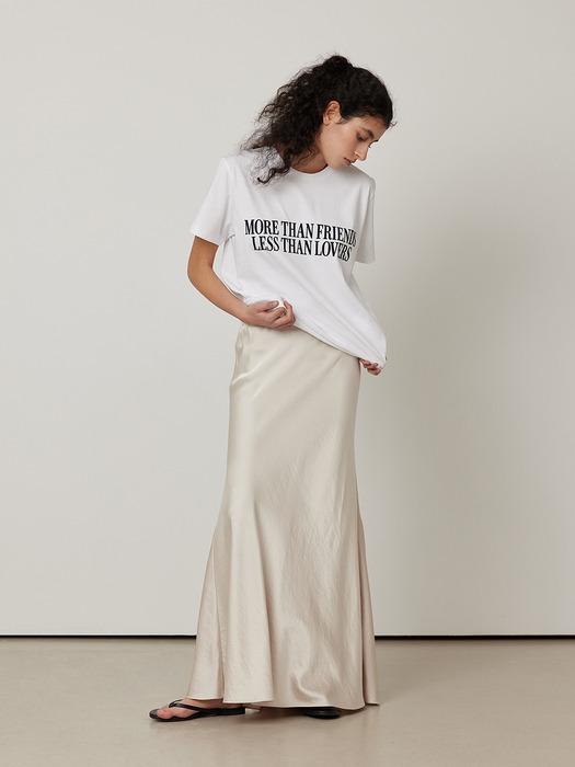 S/S Silky Satin Hidden-banding Draping Long Skirt