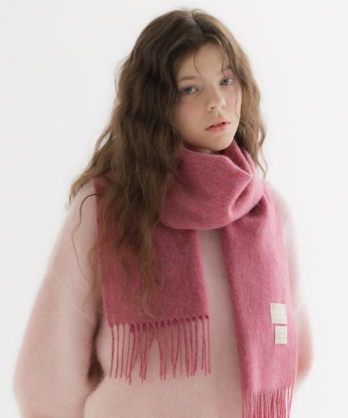 PREMIUM PURE WOOL 100 MUFFLER [ RASPBERRY PINK ] - 프리미엄 울 100 머플러 (M001RP)