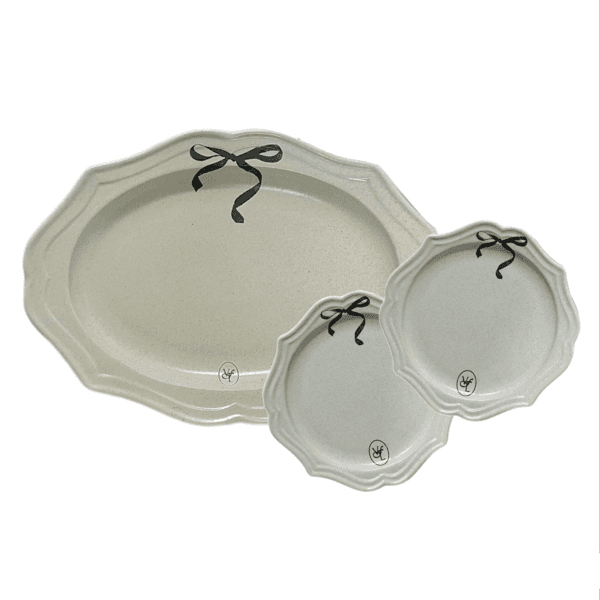 [viviflo] ribbon plate(SET)_리본 플레이트 그릇 (세트)