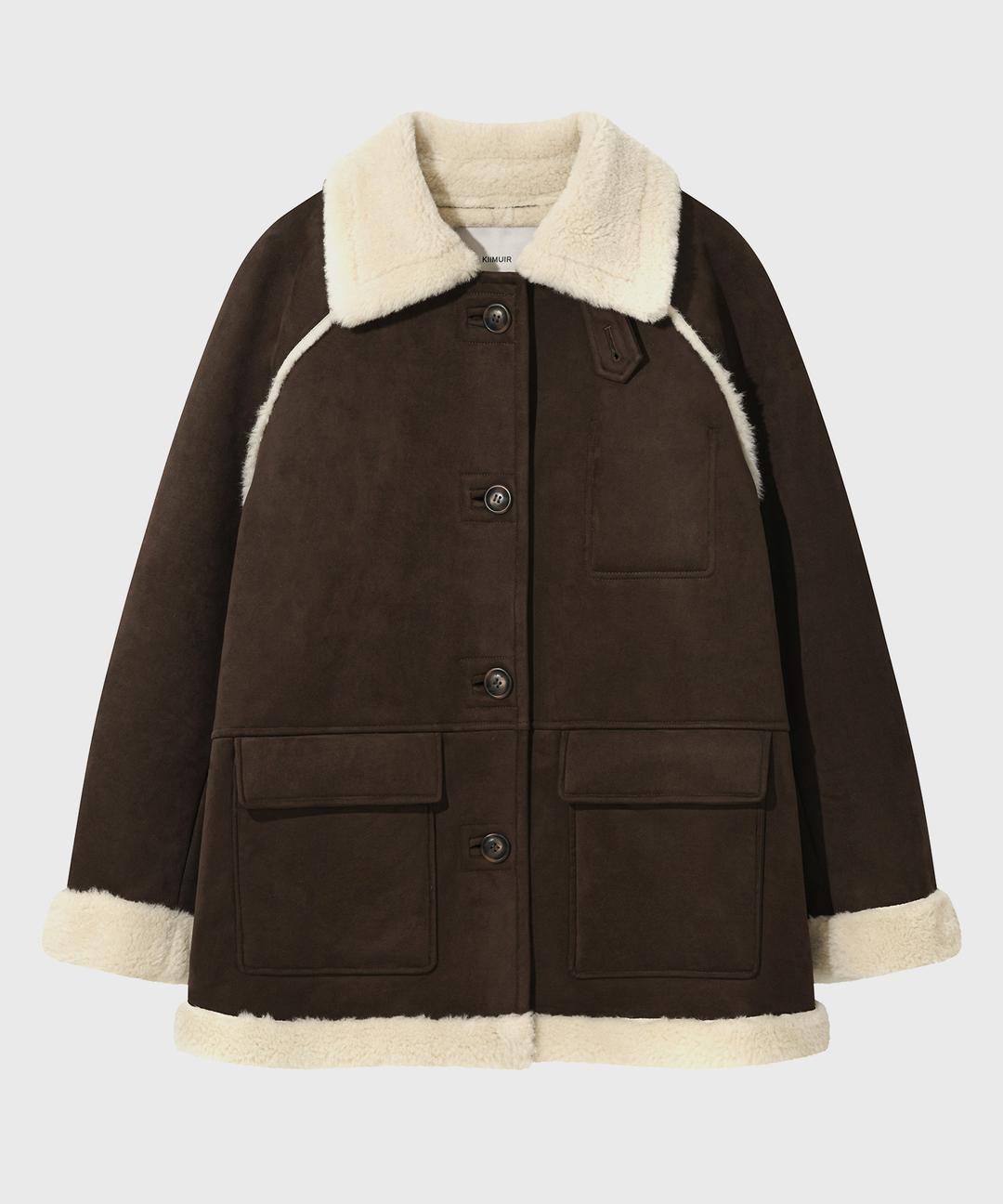 (우먼) 무스탕 하프코트_브라운