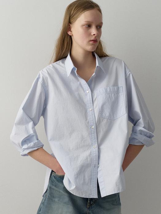워시드 코튼 셔츠_sky