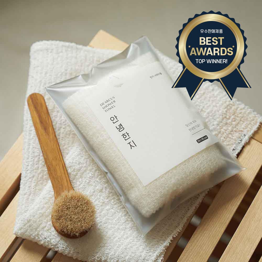 디어커스 안녕한지 저자극 샤워타월 x6