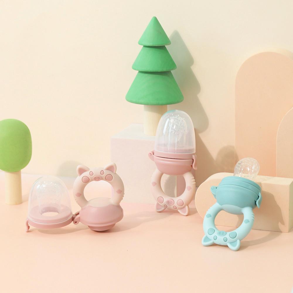 베이비팜 아기 실리콘 국민 과일 과즙망 블루+핑크 S M L 세트 이유식 수박