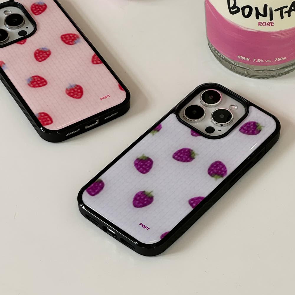 포프트 에폭시 니트 밀크 딸기 케이스 아이폰 16 PRO