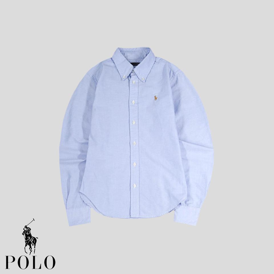 폴로랄프로렌 JP 스카이블루 소라색 멀티포니 코튼100 버튼다운 블라우스 남방 셔츠 WOMANS M