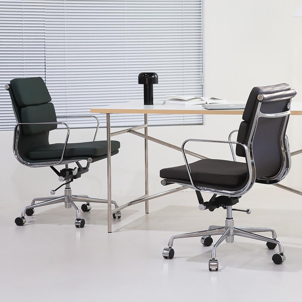 모먼트 미드센추리 로우백 소프트패드 가죽 사무용 사무실 컴퓨터 책상 공부 의자