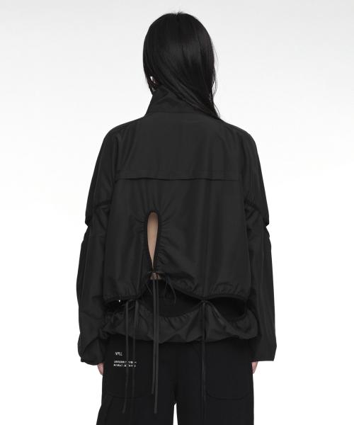 CUT-OUT WIND BREAKER (UNISEX) BLACK