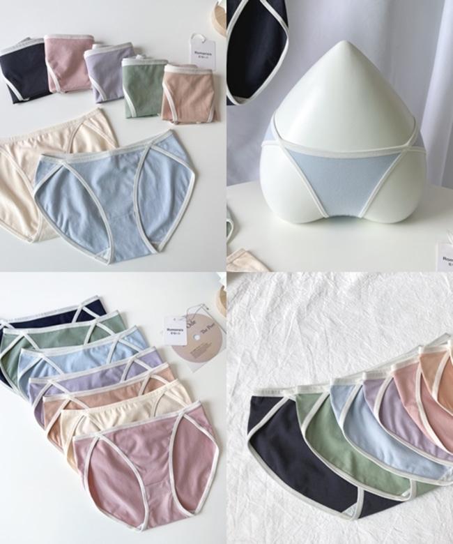로맨시스 코튼 배색 라인 여성 면팬티 편한 순면 스판 질염팬티 골반 삼각 서혜부 압박없는 편안한 예쁜 팬티 딥슬릿 슬릿팬티 20대 고등학생 여학생 청소년 귀여운 요일팬티 데일리 면팬티세트 가능 로우라인 로우라이즈 이너 섹시팬티 끈팬티 면속옷 여성팬티 여자 속옷