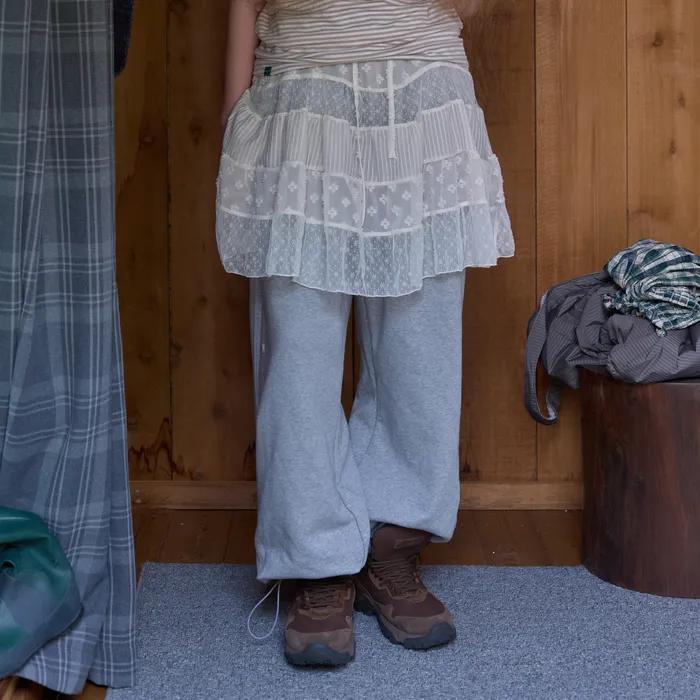 [09월 04일 예약발송] 244. Mixed Pattern Mini Skirt _ Ivory