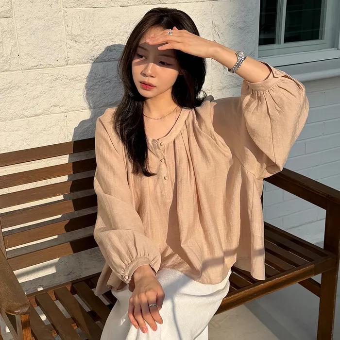 [꼬민지pick / 29CM 단독] [3.18 예약발송] 허밍 셔링 블라우스 핑크