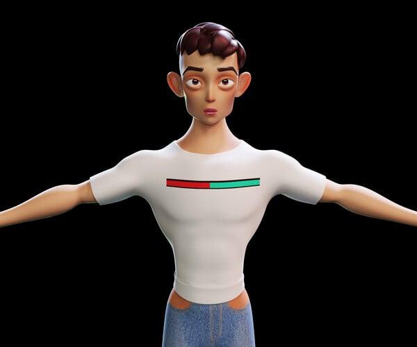 ArtStation - Stylized Character Man - Blender Cycles And Eevee - Broke - 3D Model | Resources