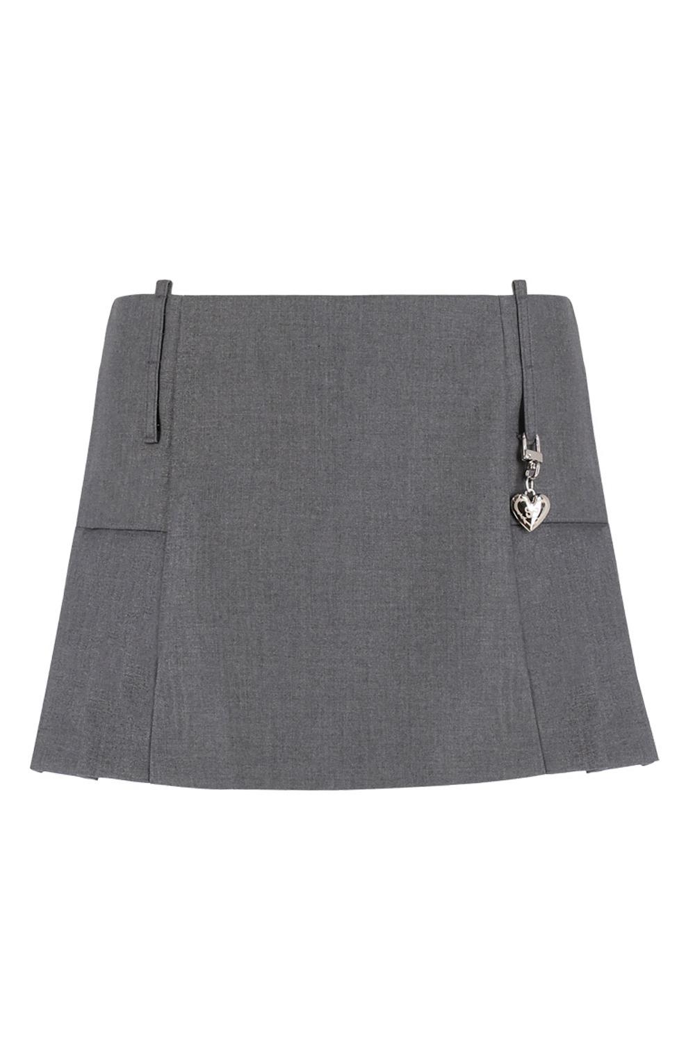 Micro Mini Pleated Skirt Grey