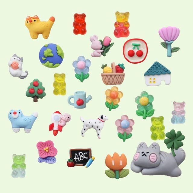 (1+1)귀여운 곰돌이 고양이 꽃 강력 자석 마그넷 주방 현관문 냉장고 메모 캐비넷 칠판 타공판 자석