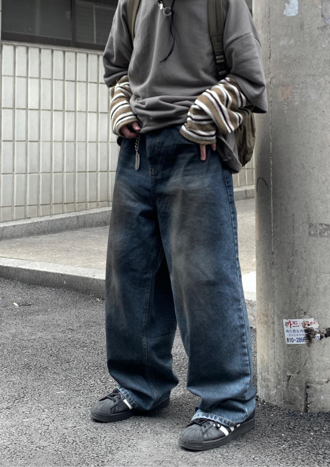 DIRTY WASHING DENIM PT (DEEP BLUE)